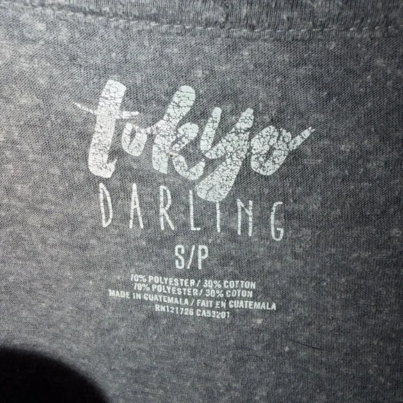 Gray Women’s Cropped T-Shirt. Distressed - Picture 4 of 4